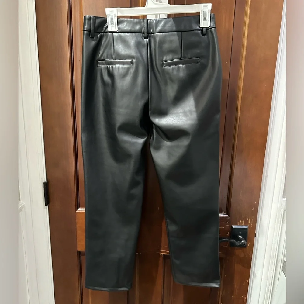 Black Faux Leather Trousers - Picture 7 of 13
